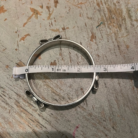 MFIL My Flat In London Silver Tone and Blue Enamel 3 Bows Bracelet - Picture 7 of 8